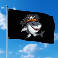 1pc Multi-size Pirate Shark Modern Art Flag - Durable Material, Outdoor Interior Decor, Suitable for Home, Garden, Yard - No Electricity Required, Hol 90x150cm white