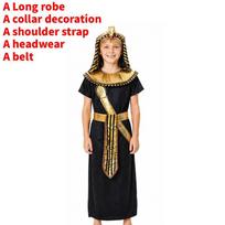 Halloween Cosplay Costume Ancient Egyptian Pharaoh Outfit For Kids And Teens XXXL black