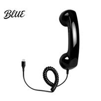 3,5 mm telefono ragelis Senovinis imtuvas mobiliajam telefonui, C tipo laidinis rankinis telefono ragelis, Retro ragelis, Universalus išmanusis telefonas juoda