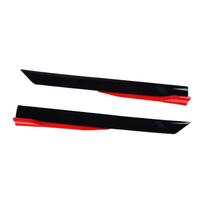 Side Skirts Rocker Panel 105cm Universal Stylish ABS Adjustable Side Skirts Extension Splitter Lip Black and Red