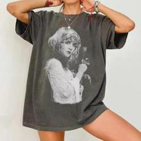 Fleetwood Mac and Stevie Nicks T-shirt, summer, loose and breathable, for men and women. XXXXL gray