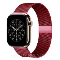 Milanese loop For Apple Watch bands 45mm 44mm 40mm 41mm 42-46mm 49mm bracelet iwatch series 11 10 8 7 6 5 4 SE 9 Ultra 3 2 strap 3 rose red 18 pink