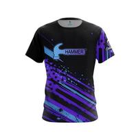 New  Hammer Motivational Text Split Color Bowling Jersey Short Sleeve Performance Sports Tee Fan Casual Streetwear Tops 6XL black