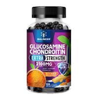 BALINCER Glucosamine Chondroitin Capsules 2100mg, With MSM, Turmeric & Boswellia, Joint Support Supplement, 120 Capsules black