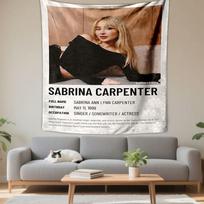 Sabrina Carpenter Tapestry Wall Hanging, Pop Singer Poster Art, Music Star Wall Decor for Bedroom Dorm 75x90cm(29x35in) black