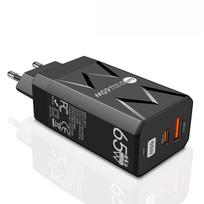 65W GaN Greitas įkroviklis USB Įkroviklis PD Greitas įkrovimas ES/JAV/KR Kištukas IPhone Samsung Xiaomi Mobiliojo Telefono Adapteris Sieninis USB Įkroviklis EU Plug juoda