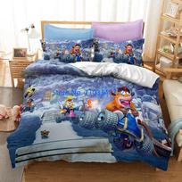 Cartoon Crash Bandicoot 3d Luxury Bedding Set Duvet Cover Set 3D Print Comforter Cover Bedclothes for Boy Girl Sets Decor AU King 245x210cm