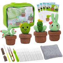 Plant Felting Starter Kits with Felting Needle and Instructions, for Beginner 1 beige