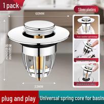 Copper Pop-up Basin Stopper & Anti-Clog Drain Filter ABS Copper Core Bounce Core (1 pc) gray