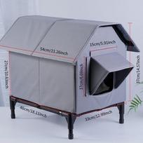Outdoor Cat House Winter Warm Homeless Cat Tent Dog House Waterproof Kitten Kennel for Small Cat Puppy Pet Supplies gray