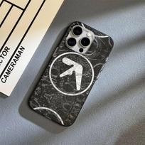 A-Aphex Twin Symbol Soft Corrugated Transparent Phone Case For iPhone 17 15 16 11 12 13 14 Pro Max Plus Pro iPhone 17 Pro black