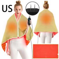 660nm therapeutic blanket - warm heating shawl - body massage pad - 850nm for relieving muscle pain and relaxation US plug beige