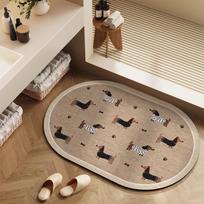 Diatomite Super Absorbent Non-Slip Bathroom Mat Toilet Counter-Skid Bathtub Foot Mat Kitchen Living Room Floor Mat Entrance Doormat S 40X60CM gray
