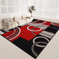 Geometrinis kilimas svetainei Didelis dydis 140x200cm Sofa Dideli plotiniai kilimai Namų dekoras Miegamojo kilimas Skalbiamas Prieškambaris Minkšti kilimėliai 60cm x 90cm red