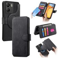 2 viename nuimamas kortelių dėklas-piniginė odinis magnetinis dėklas, skirtas Xiaomi Redmi Note 13 Pro Plus 12 13C 12T 13T 11, atverčiamas knygos tipo dangtelis For POCO X6Pro 5G juoda