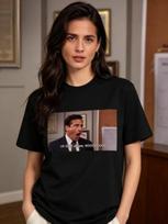 Michael Scott Homage The Office Vyriški marškinėliai TV serialas O Dieve Prašau NE Grafiniai trumpomis rankovėmis T S XL black