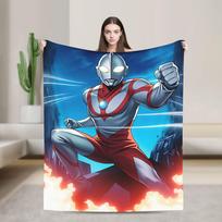 Ultraman Tiga Zero  Warm Soft Blanket  Travel Plush Throw Blanket Fluffy Couch Chair Flannel Bedspread Sofa Bed Cover 75x100cm (30x40inch) blue