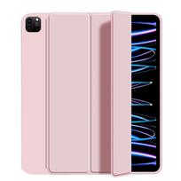 case for iPad Pro 12.9 , three fold stand intelligent protective cover with soft TPU back shell, auto wake-up For Pro 12.9 2018 rožinė