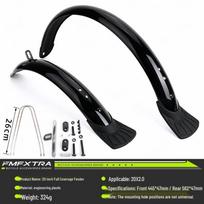 FMFXTRA 16 -20  Bicycle Fender for 1.75-2.125 Tires - Full Coverage Mudguard. black