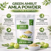 GREEN AMRUT Amla Powder 200g | 100% Pure & Natural Indian Gooseberry Powder | Rich in Vitamin C | Supports Hair, Skin, Digestion & Liver Health |