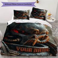 Custom Name Warhammer 4K Pattern Bedding uilt Set uilt Cover Pillowcase Home Decoration Birthday Gift (1*duvet cover+2*pillowcase without core) 135x200cm gray