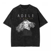 Popular Short Sleeve Adele Munich Tour August 2024 Printed Tshirt O Neck Loose Comfortable Short Sleeve Men Tshirt Fan Gift 2XL gray