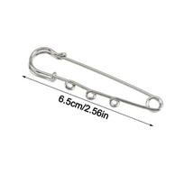 Silver Safety Brooch Pins DIY Charms Findings Accessories Brooch With Holes Multi Holes Connectors Clothing Fixing Pins gray