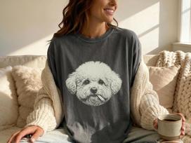 Smoking Bichon Frise Comfort Colors T-Shirt: Bichon Mom Shirt, Bichon Dad Gift Tee - Dog Cigarette, Funny Dog Tee 150 black
