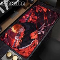 Laptop Cool Anime Mouse Pad Black And White Extended Desk Mat 900x400 Bleach Rubber Keyboard Rug Pc Gamer Cabinet Xxl Mousepad 800x300X2mm
