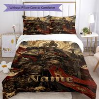 3Pcs Custom Name Warhammer 40K Bedding Set Duvet Cover Closure Includes 1Duvet Cover 2Pillowcases Soft And Comfortable For All Seasons 135cmx200cm white