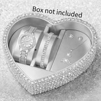 Xiaomi 5/6PCS Luxury Women Roma Dial Quartz Watch Fashion Diamond Ladies Wristwatch Jewelry Set Reloj Mujer Girls Clock (Without Box) gray