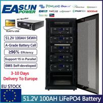 EASUN POWER 51.2V 300AH 100AH LiFePO4 Baterija 15KWH Ličio Baterija 6000+ Ciklų BMS Bluetooth Palaikymas Serijiniu/Lygiagrečiu EU SANDĖLYJE