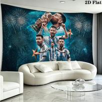 Messi Wall Tapestry Aesthetic Wall Hanging Printed Fabric Blanket Decorative Tapestries for Bedroom Living Room Home Decor 180cm x 230cm
