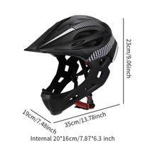 Helmet for Children, Portable Full-Face Various Sports juoda balta spalva