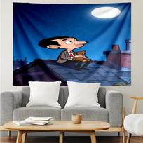 Mr Bean Print Tapestry, Backdrop, Easy Setup, Ideal for Bedroom, Office & Living Room, with Aesthetic Wall Hanging Decor. 180cmx230cm