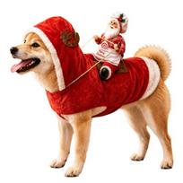 Funny Animal Cosplay Costume Santa Rider Dog Costume, Christmas Pet Outfit with Adjustable Closure, Holiday Apparel for Puppies Small Large Dogs Photo XXL