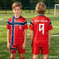 2026 Berniukų HAALAND Nr.9 Futbolo Marškinėliai Šortai Rinkinys Moterys Vyrai Norvegijos Futbolo Gerbėjai Marškinėliai Šortai Rinkinys Vaikams Sportinis Kostiumas 160CM