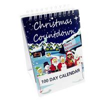 2026 Christmas Countdown Calendar 100 Days Advent Desk Calendar Daily Flip Page Holiday Surprise blue