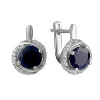 Silver earrings with natural sapphire 4.3ct (2063094) safyras