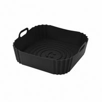 Silikoninės oro gruzdintuvės Orkaitės kepimo padėklas Daugkartinio naudojimo Airfryer picos keptuvės priedai Airfryer Nelipnus silikoninis įdėklas Virtuvės prietaisai juoda