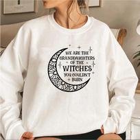 Mes esame raganų anūkės, kurių negalėtumėte sudeginti Megztinis „Salem Witch“ megztinis „Witchy“ drabužiai Helovino gobtuvai XXXL beige