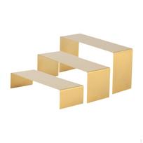 3 vnt. Pakylantis vitrinos stovas, keksiukų laikiklis, papuošalai kolekcionuojamiems daiktams Brushed Gold beige