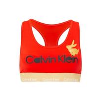 Calvin Klein Letter Logo Print Wireless Bra Women underwear Red QF7308AD-3RB L red