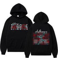Rock Grupė Deftones Šiaurės Amerikos Turas Hoodis Vyrams Moterims Retro Alternatyvus Sunkiojo Metalo Palaidinė Unisex Per dydį Hoodiai L juoda