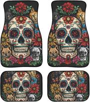 4 Pieces Car Rubber Floor Mats Full Set Binienty Sunflower Cow Print Floor Mats for Car Universal Floor Mats for Auto 25 gray