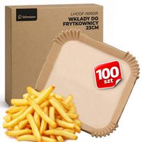 Vienkartiniai popieriniai įdėklai karšto oro gruzdintuvei Lehmann, 100 vnt., 23 × 23 cm