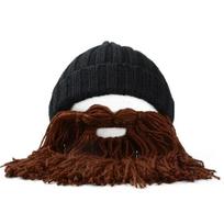 Funny Handmade Winter Wool Mustache Knitted Hats Pirate Face Mask Wig Beard Beanies Bonnet Caps Suitable Party Cosplay Decor black