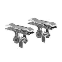 2Pcs E9 Mobile Phone Game Trigger for PUBG 4 Finger  Aim Shooting L1 R1 Metal ABS Key Button for IPhone Android Gamepad Joystick Standard gray