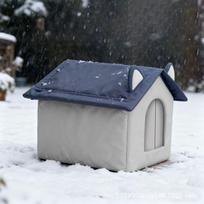 Outdoor Cat House Winter Insulated Stray Pet Sleeping Bed Cold-resistant Pet Warming Cave for Garden Patio Backyard S gray