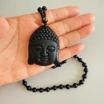 Classic Natural Chinese Buddha Pendant Jade Necklace  Charm Jewelry Carved Blessing Lucky Amulet Gifts For Women Men as the picture brown